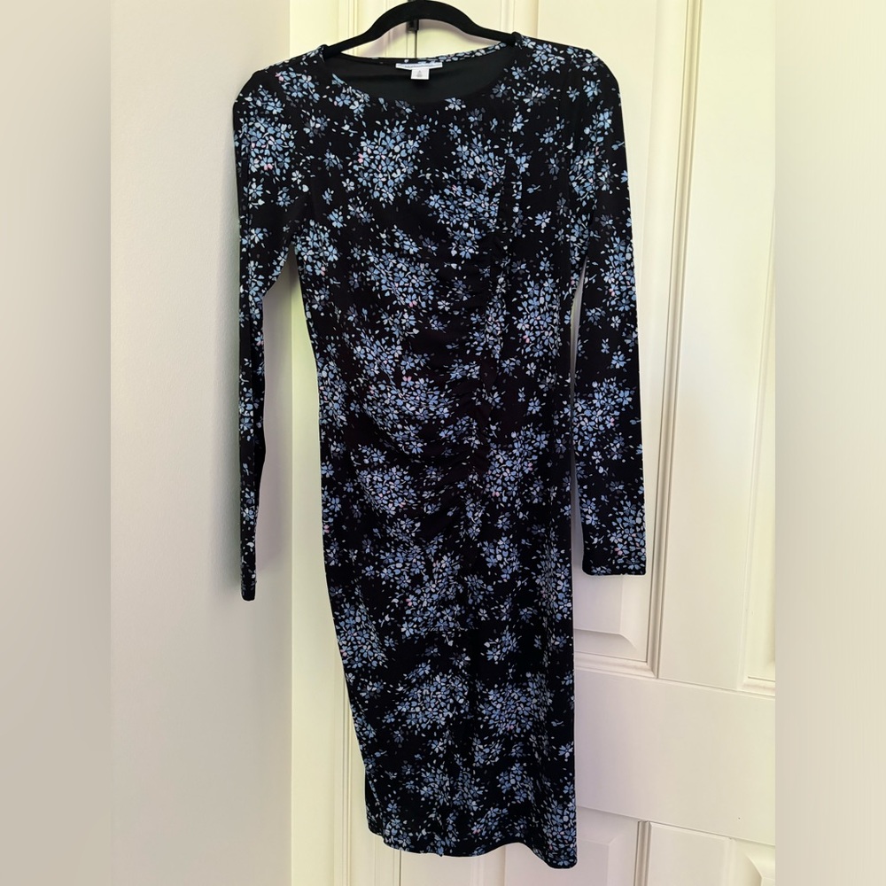 Like New - Motherhood Maternity - Small - Black with blue flowers - Dress
